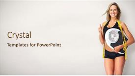  Presentation with law blue sky scales - Cool new theme with fat loss - woman with scales over blue backdrop and a sky blue colored foreground