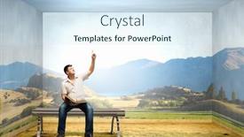  Presentation with man sitting bench - Theme consisting of fat-man-sitting-on-bench background and a sky blue colored foreground