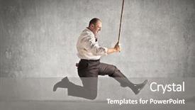  Presentation with training aspire man running - Beautiful presentation design featuring fat man with a stick backdrop and a  colored foreground