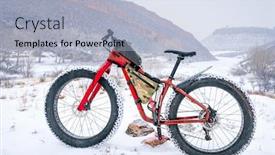  Presentation with blizzard - Beautiful PPT theme featuring fat-mountaain-bike backdrop and a light blue colored foreground
