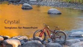  Presentation with mountain bike - Presentation design enhanced with fat-mountain-bike background and a gold colored foreground