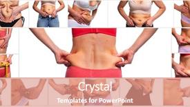  Presentation with weight loss - Amazing slide set having fat obesity and weight loss backdrop and a coral colored foreground