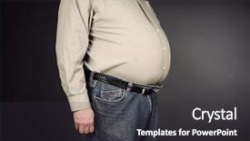  Presentation with gut - Slide deck having gut - overweight stomach background and a dark gray colored foreground