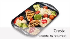  Presentation with fat - Audience pleasing PPT layouts consisting of fat roast chicken with rice backdrop and a  colored foreground