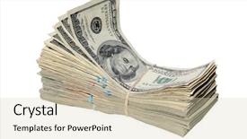  Presentation with fat - Slide deck with fat stacks of money isolated background and a lemonade colored foreground