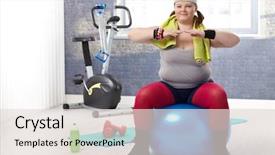  Presentation with gym ball - Theme with fat woman doing gymnastics sitting background and a lemonade colored foreground