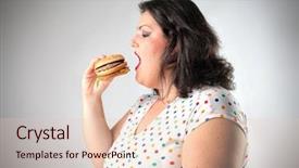  Presentation with fat - Theme with fat woman eating a hamburger background and a lemonade colored foreground