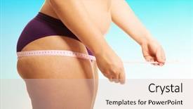  Presentation with fat - Beautiful slides featuring fat woman measuting her bum backdrop and a lemonade colored foreground
