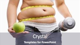  Presentation with obesity - Beautiful presentation theme featuring unzipping - fat woman with unzip jeans backdrop and a gray colored foreground