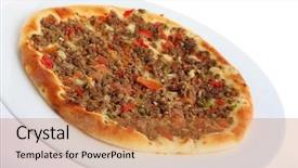  Presentation with cheap - Amazing PPT layouts having arabic food - fataya arab bread topped backdrop and a gold colored foreground