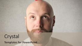  Presentation with blue and red dice - Amazing PPT layouts having fate - bald businessman with two red backdrop and a coral colored foreground