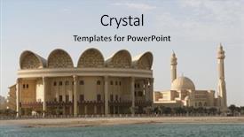  Presentation with bahrain - Presentation theme with fateh grand mosque in bahrain background and a lemonade colored foreground