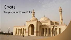  Presentation with bahrain - Presentation having fateh grand mosque in bahrain background and a light gray colored foreground