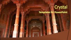  Presentation with mughal - PPT theme consisting of fatehpur sikri mosque india built background and a tawny brown colored foreground