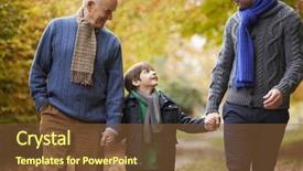  Presentation with generation - Presentation theme having father affection - male multl generation family walking background and a tawny brown colored foreground