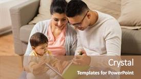  Presentation with family reading - Audience pleasing presentation consisting of father and baby daugter reading backdrop and a coral colored foreground