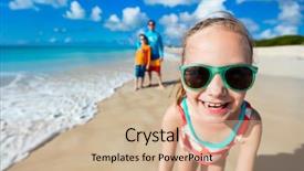  Presentation with father - Beautiful slides featuring father and brother enjoying beach backdrop and a soft green colored foreground