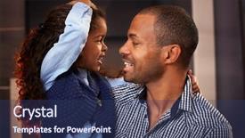  Presentation with black father - Presentation featuring father and cute little daughter background and a ocean colored foreground