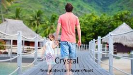  Presentation with luxury resort - Presentation theme consisting of mother holding a baby hand background and a light gray colored foreground