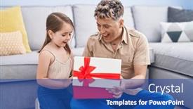  Presentation with father birthday - PPT theme featuring father-and-daughter-father background and a ocean colored foreground