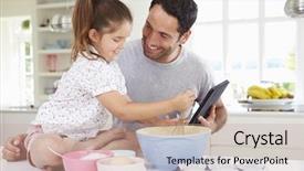  Presentation with recipe - Amazing theme having father and daughter following cake backdrop and a coral colored foreground