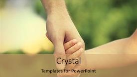  Presentation with daughter - PPT layouts featuring father and daughter hands outdoors background and a coral colored foreground