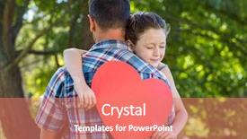  Presentation with daughter - Amazing slide set having father and daughter hugging in the park on a sunny day backdrop and a coral colored foreground