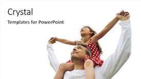  Presentation with daughter - Slides enhanced with father and daughter on shoulders background and a white colored foreground