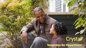 Presentation with daughter - Amazing theme having father and daughter outside house backdrop and a tawny brown colored foreground