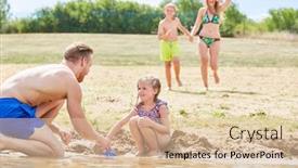 Presentation with build - Audience pleasing presentation theme consisting of father-and-daughter-play backdrop and a lemonade colored foreground