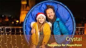  Presentation with croatia zagreb - Slides featuring father and daughter seated on hanging christmas chairs zagreb croatia background and a tawny brown colored foreground