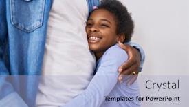  Presentation with daughter - Presentation theme having father-and-daughter-smiling-confident background and a light blue colored foreground