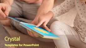  Presentation with children reading - Slide deck enhanced with father and his daughter reading background and a tawny brown colored foreground