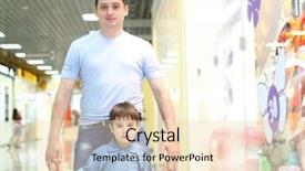  Presentation with child trauma - Audience pleasing PPT theme consisting of father and his little child backdrop and a  colored foreground