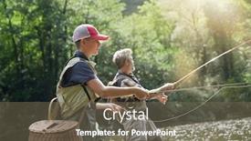  Presentation with trout - Slide deck having father-and-his-son-fly background and a violet colored foreground