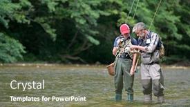  Presentation with fly - Presentation design consisting of father-and-his-son-fly background and a gray colored foreground