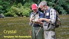  Presentation with trout - Amazing slide set having father-and-his-son-fly backdrop and a tawny brown colored foreground