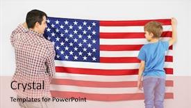  Presentation with light hanging - Amazing presentation theme having father and his son hanging backdrop and a coral colored foreground