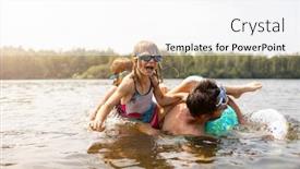  Presentation with exercise kids kid doing fitness - Amazing theme having father-and-kids-having-fun backdrop and a white colored foreground