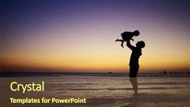  Presentation with daughter - Cool new presentation with father and little daughter silhouettes backdrop and a tawny brown colored foreground