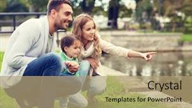  Presentation with family - Theme featuring father and little girl walking background and a coral colored foreground