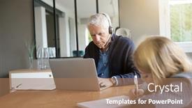  Presentation with school - Slide deck having father-and-school-girl-working background and a coral colored foreground