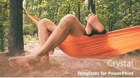  Presentation with father - Colorful presentation enhanced with father-and-son-are-hanging backdrop and a coral colored foreground