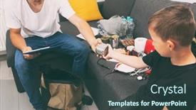  Presentation with emergency - Presentation theme consisting of father-and-son-assemble background and a tawny brown colored foreground