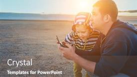  Presentation with journey - Slide deck with father-and-son-controlling-fly background and a violet colored foreground