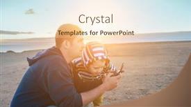  Presentation with family day - Colorful theme enhanced with father-and-son-controlling-fly backdrop and a lemonade colored foreground