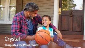  Presentation with basketball - Audience pleasing presentation consisting of father and son discussing basketball backdrop and a red colored foreground
