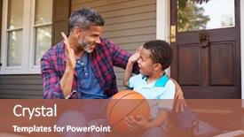  Presentation with catholic father son hoyly spirit - Cool new presentation theme with father and son discussing basketball backdrop and a red colored foreground