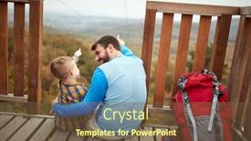  Presentation with awesome - Amazing slide deck having father-and-son-enjoying backdrop and a tawny brown colored foreground