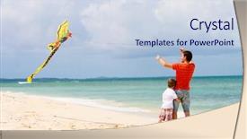  Presentation with flying - Slide deck with father and son flying background and a sky blue colored foreground